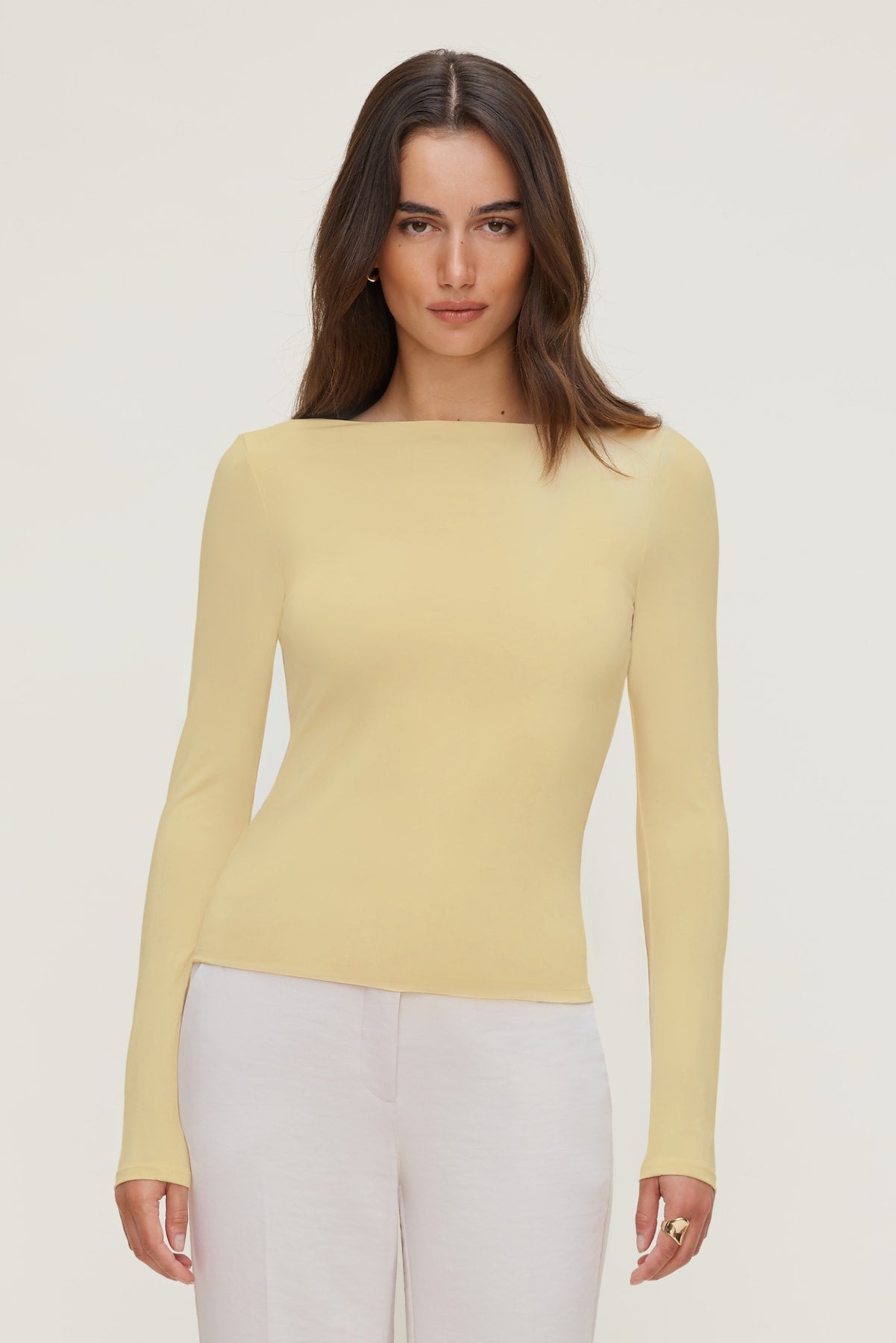 Nola Sculpt Long Sleeve Top YELLOW - Dynamite