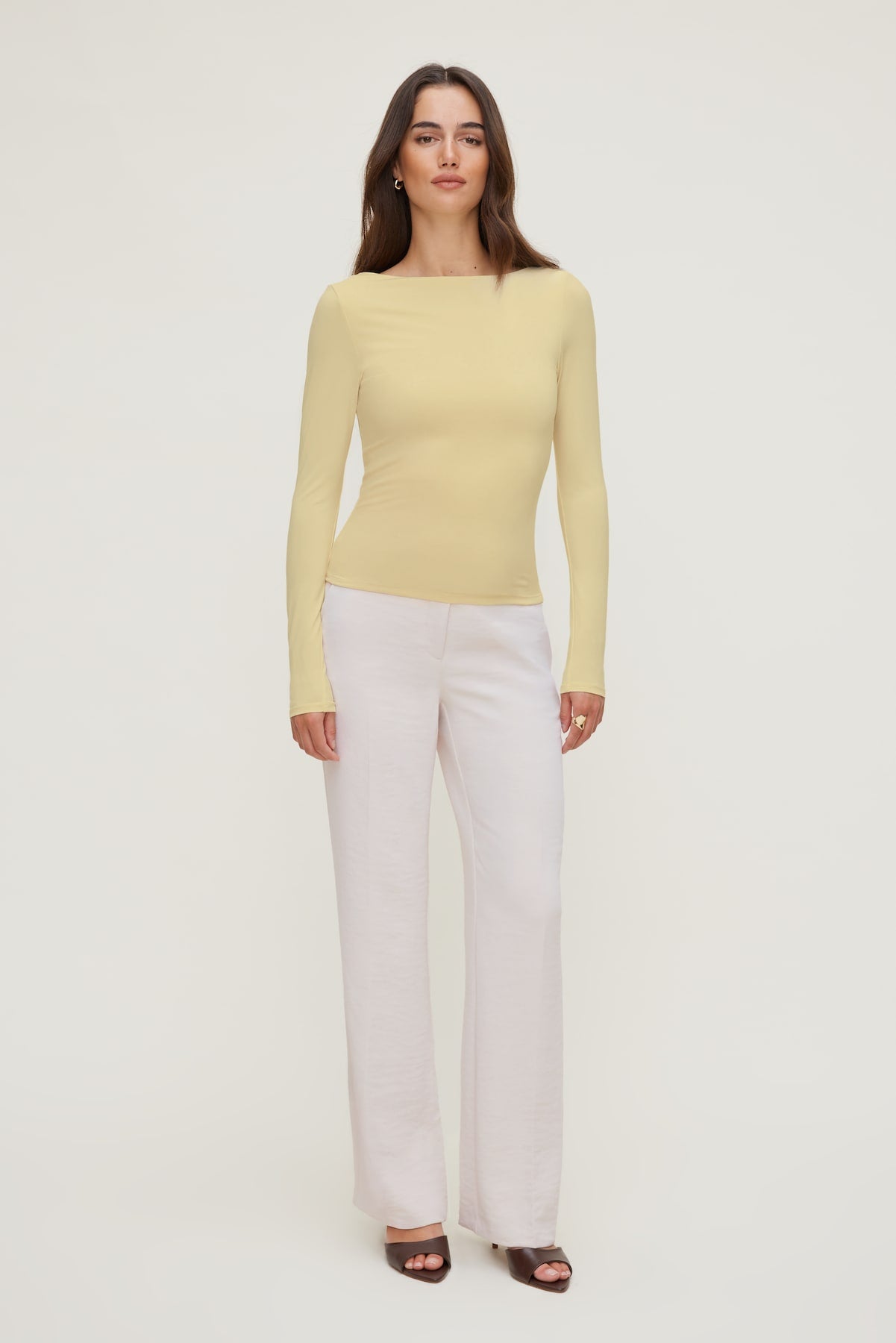 Nola Sculpt Long Sleeve Top YELLOW - Dynamite