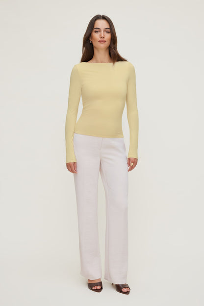Nola Sculpt Long Sleeve Top YELLOW - Dynamite