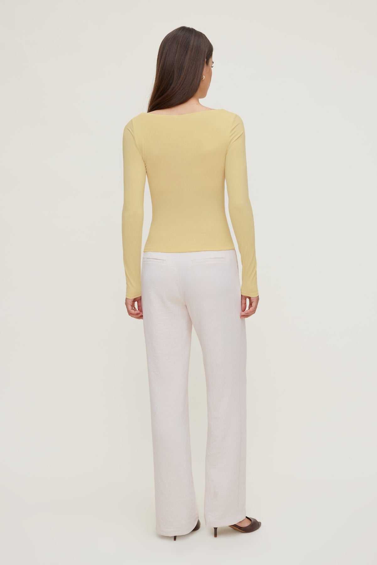 Nola Sculpt Long Sleeve Top YELLOW - Dynamite