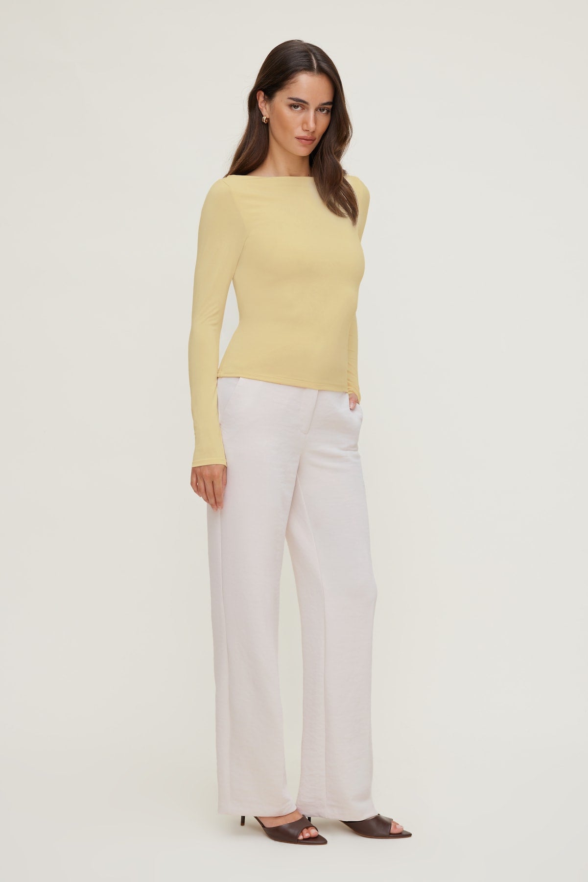 Nola Sculpt Long Sleeve Top YELLOW - Dynamite