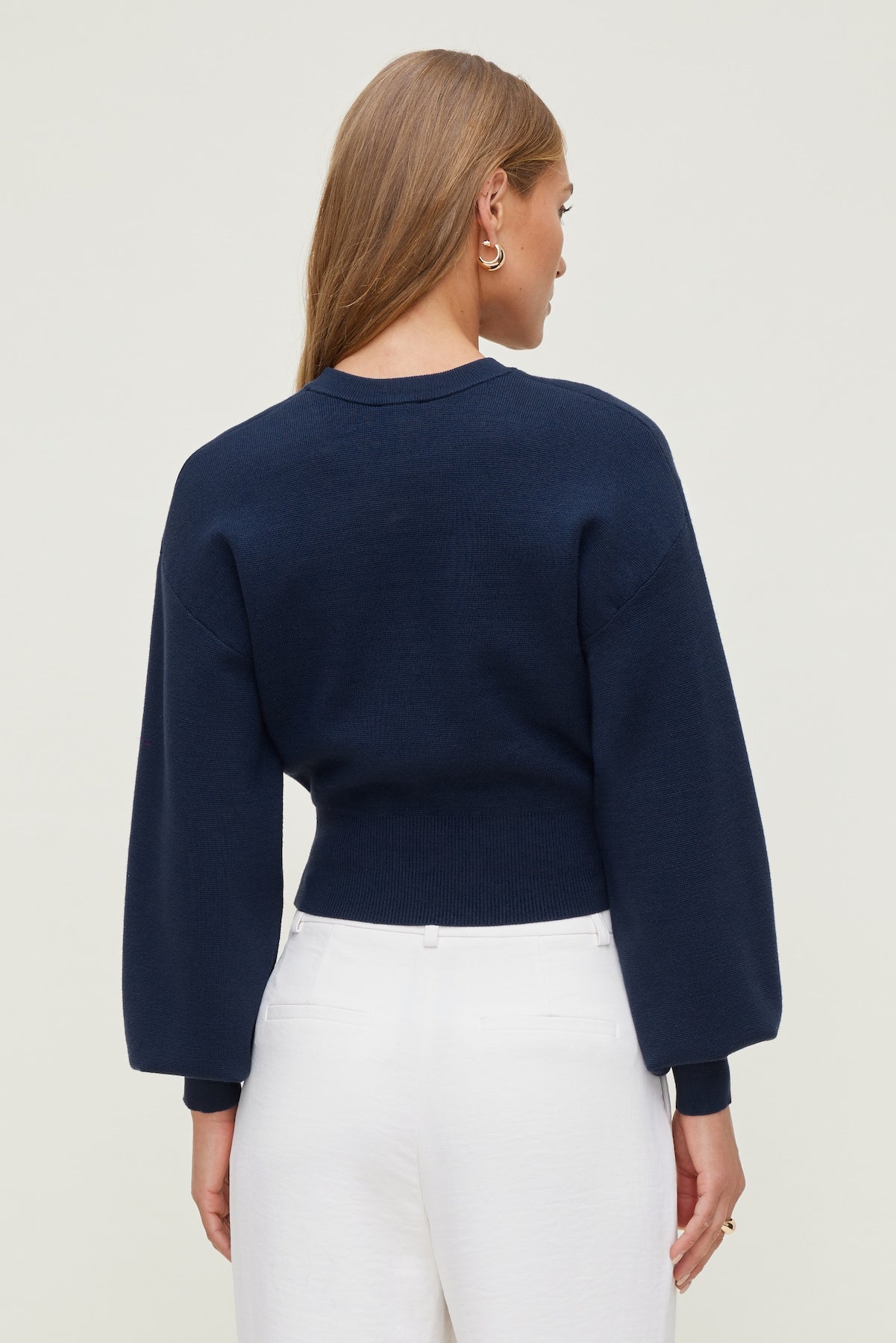 Balloon Sleeve Sweater Blue - Dynamite