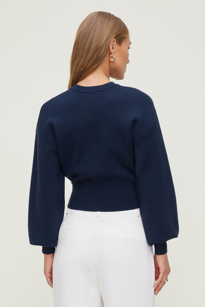 Balloon Sleeve Sweater Blue - Dynamite