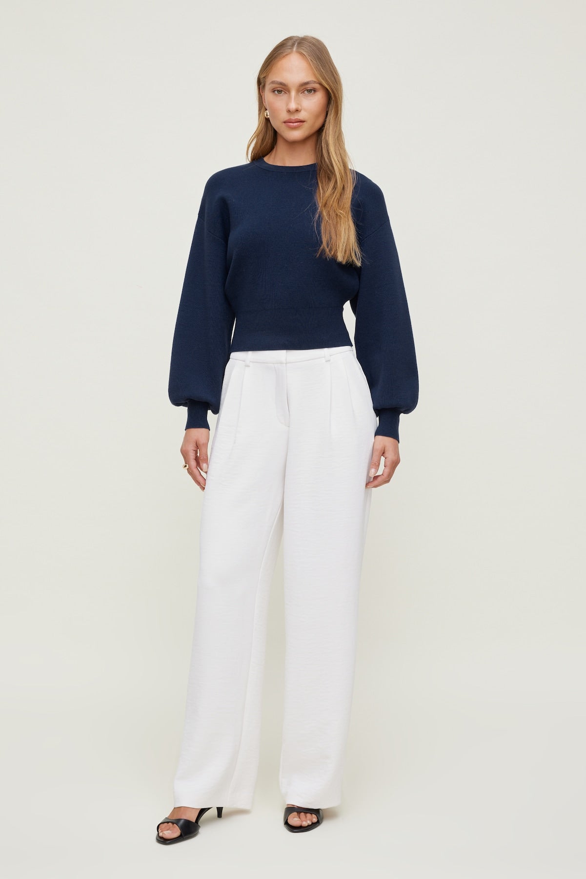 Balloon Sleeve Sweater Blue - Dynamite