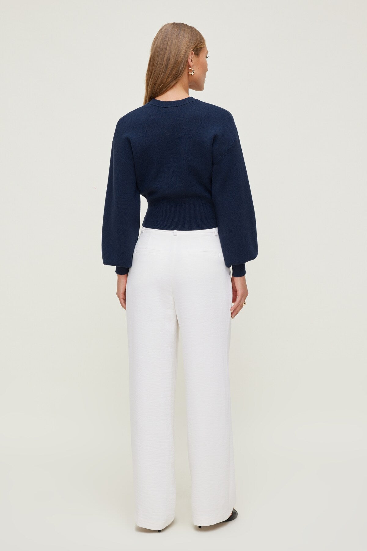Balloon Sleeve Sweater Blue - Dynamite
