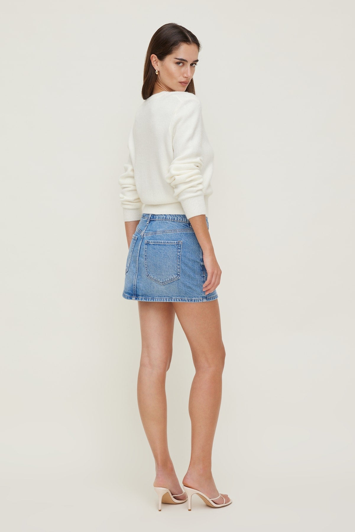 Rebecca Crewneck Cardigan White - Dynamite