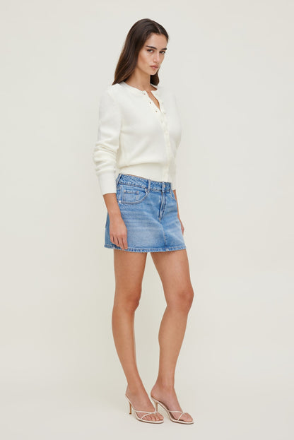 Rebecca Crewneck Cardigan White - Dynamite