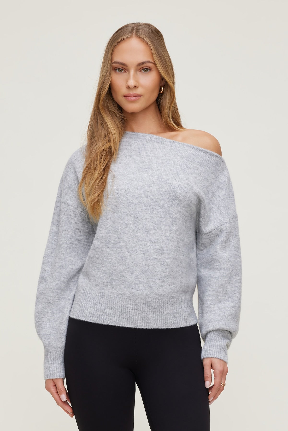 Lola Off Shoulder Sweater Gray - Dynamite