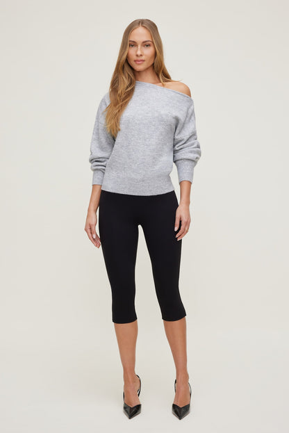 Lola Off Shoulder Sweater Gray - Dynamite