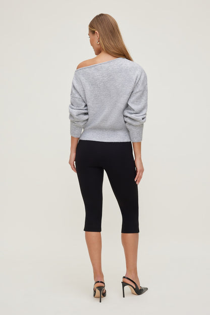 Lola Off Shoulder Sweater Gray - Dynamite
