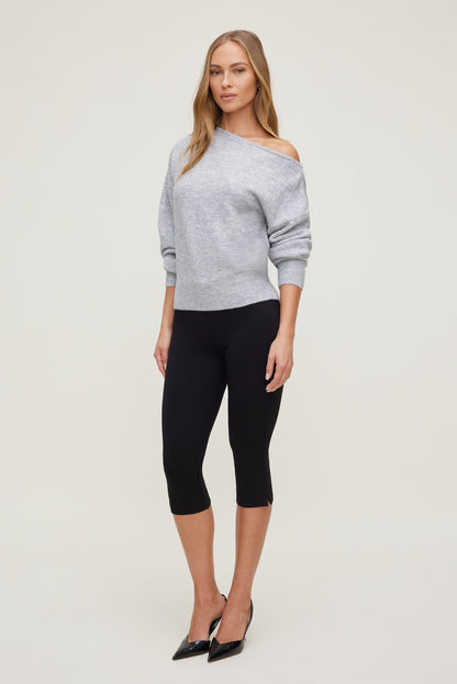 Lola Off Shoulder Sweater Gray - Dynamite