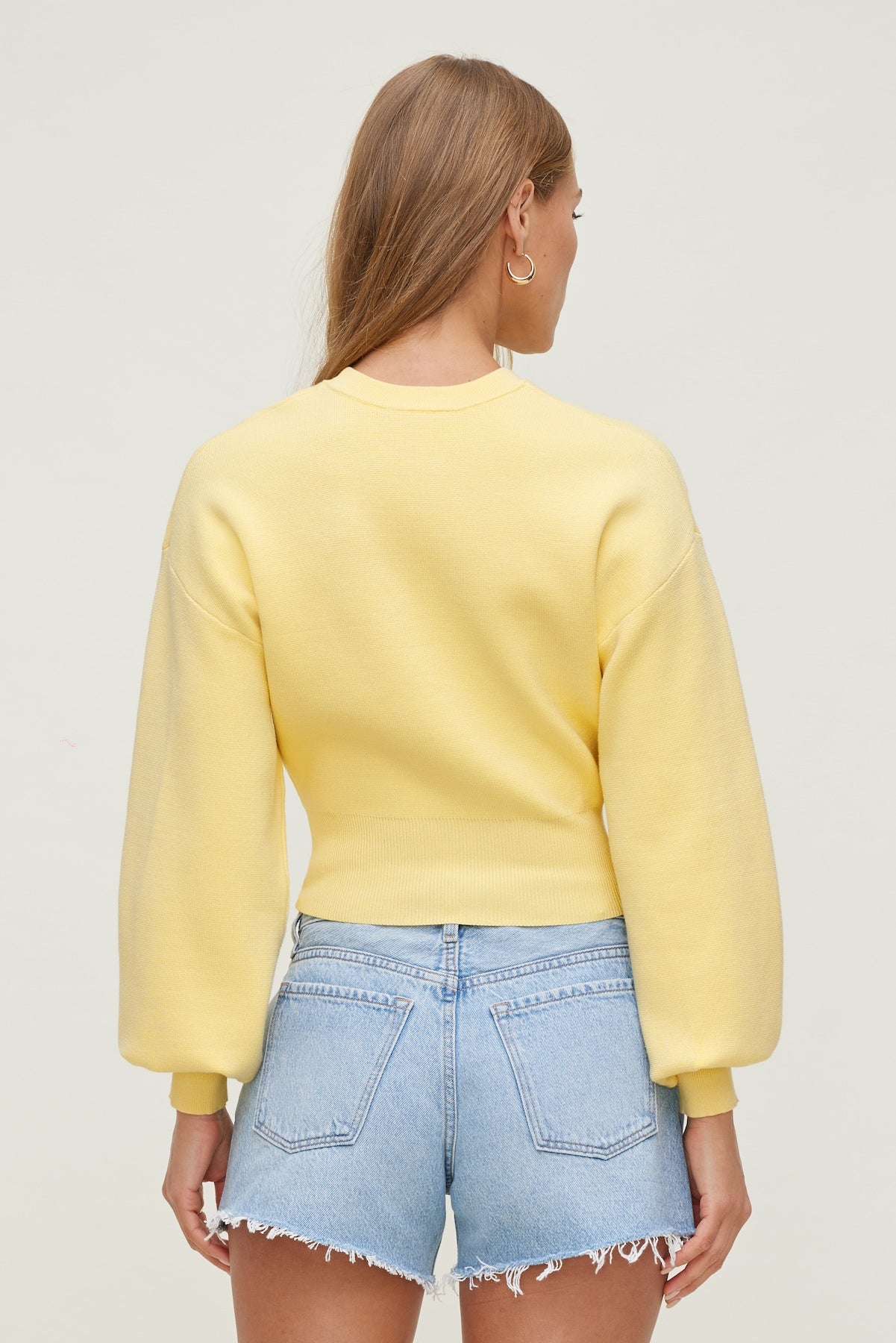 Balloon Sleeve Sweater Yellow - Dynamite