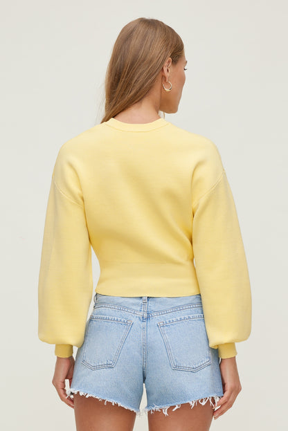 Balloon Sleeve Sweater Yellow - Dynamite