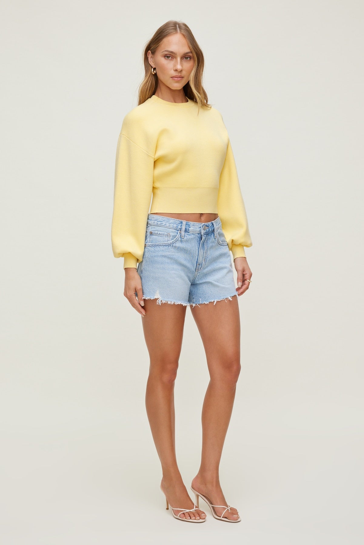 Balloon Sleeve Sweater Yellow - Dynamite