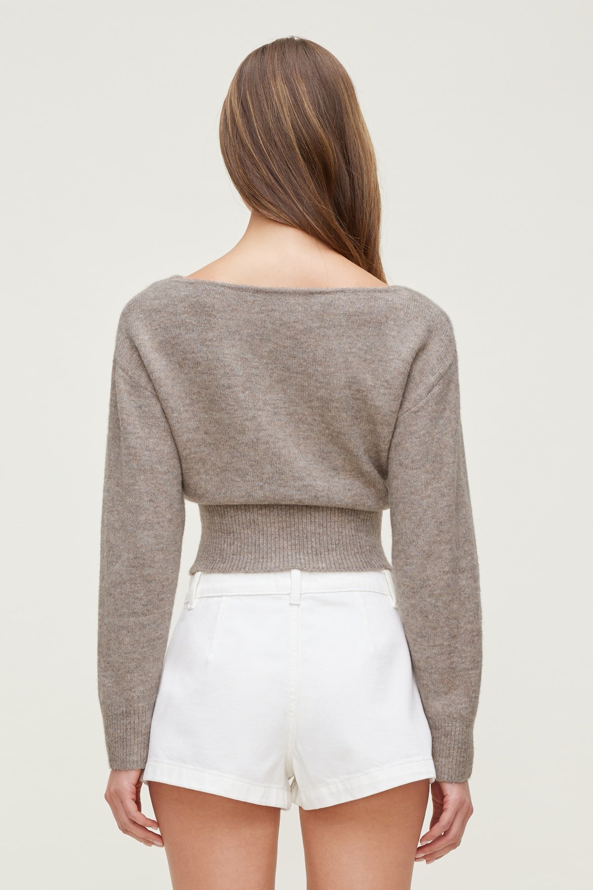 Juliet Cinched Boat Neck Sweater Brown - Dynamite