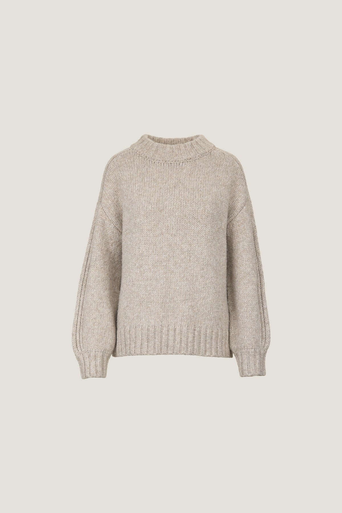 Mabel Chunky Crewneck Sweater Beige - Dynamite