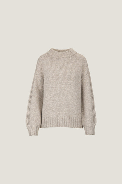 Mabel Chunky Crewneck Sweater Beige - Dynamite