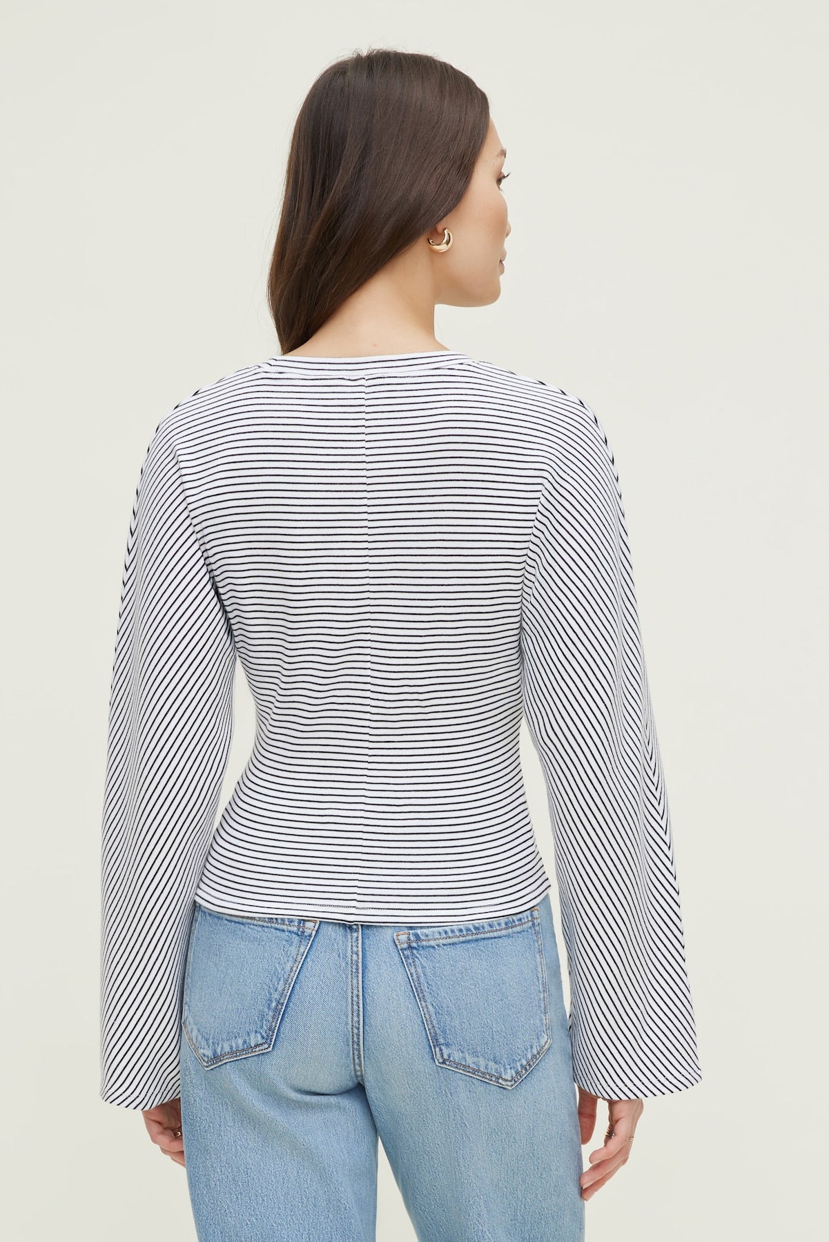 Striped Dolman Heavy Cotton Top White - Dynamite