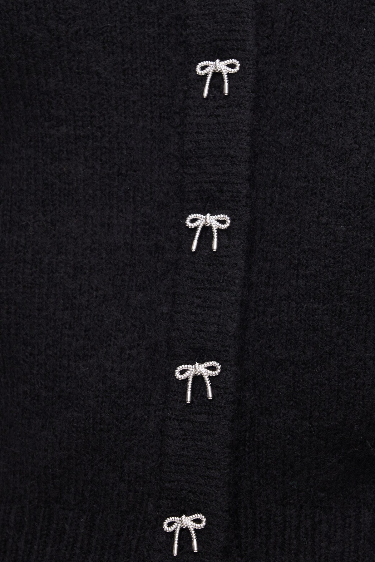 Rebecca Bow Button Cardigan Black - Dynamite