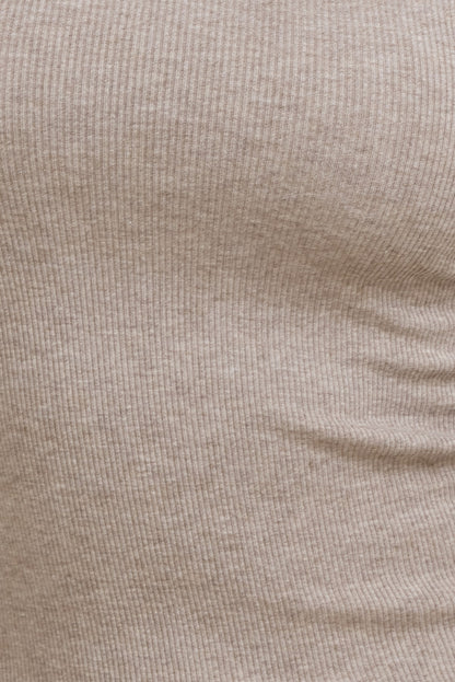 Tedi Ribbed Long Sleeve T Shirt Brown - Dynamite