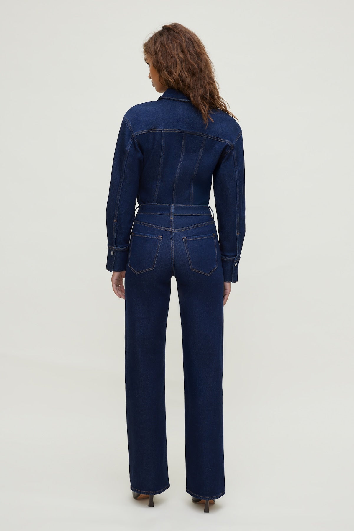 Cinched Stretch Denim Shirt Blue - Dynamite