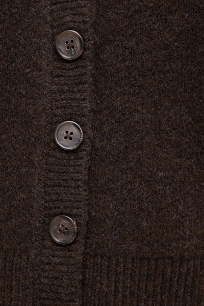 Relaxed V Neck Cardigan Brown - Dynamite