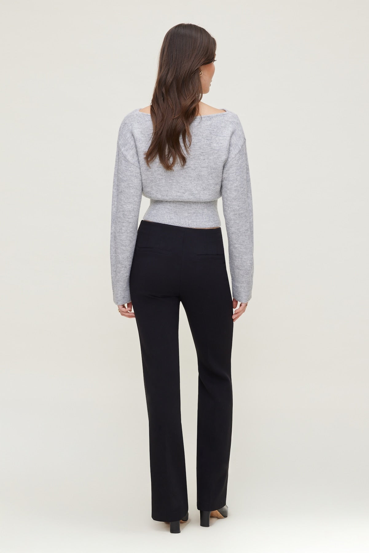 Juliet Cinched Boat Neck Sweater Gray - Dynamite
