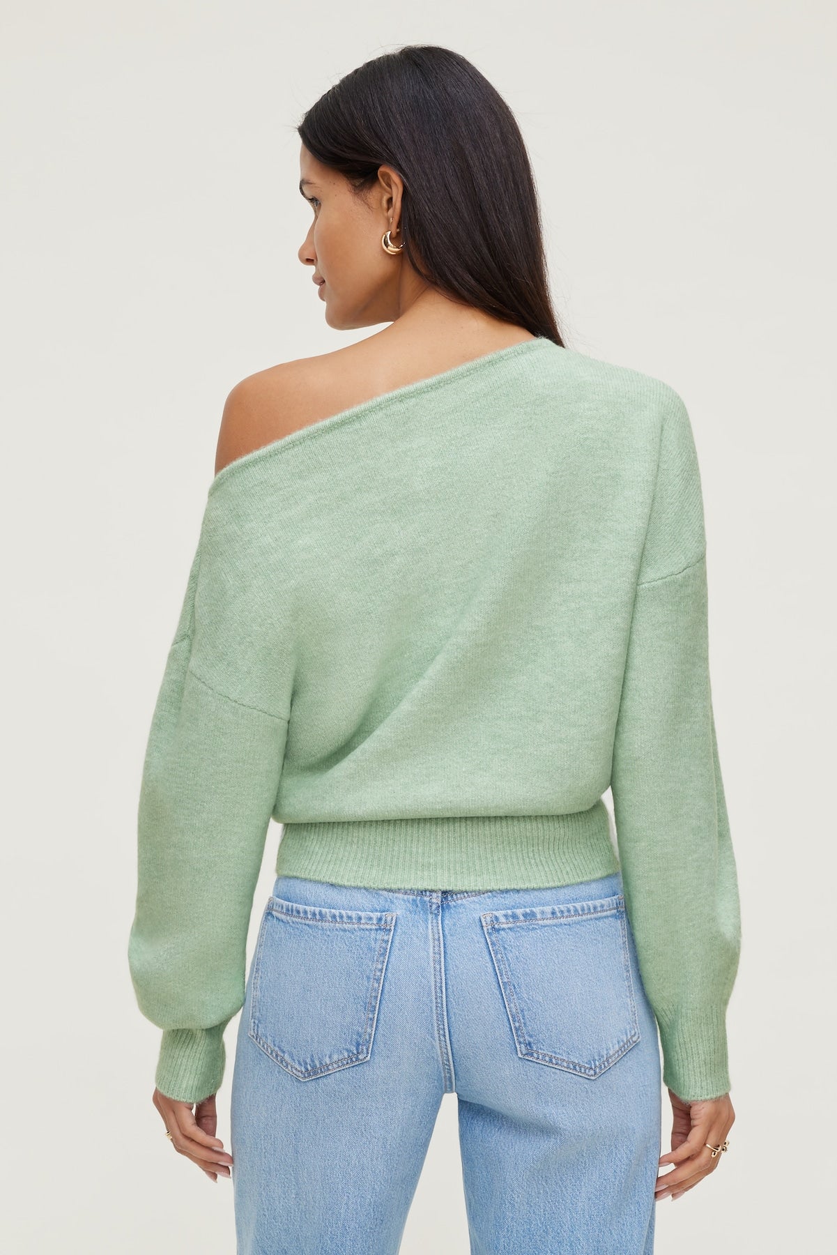 Lola Off Shoulder Sweater GREEN - Dynamite