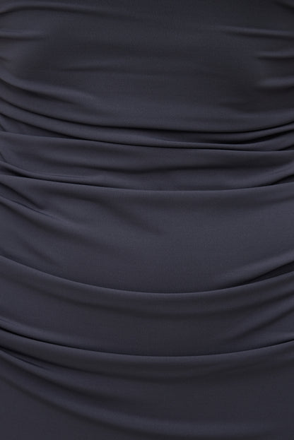 Bria Sculpt Mock Neck Maxi Dress Blue - Dynamite