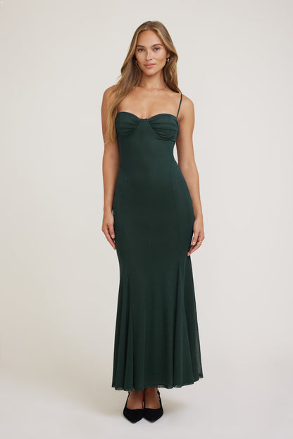Monet Mesh Maxi Dress Green - Dynamite