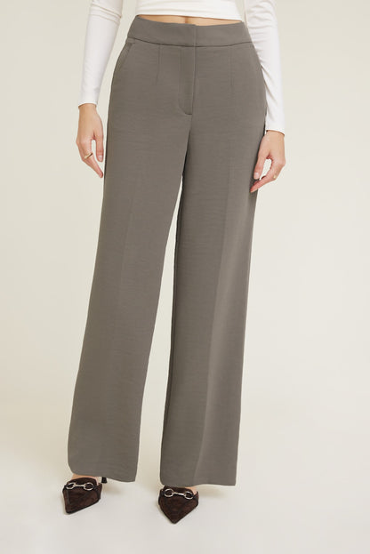 Yasmin Airflow Straight Leg Pants Brown - Dynamite
