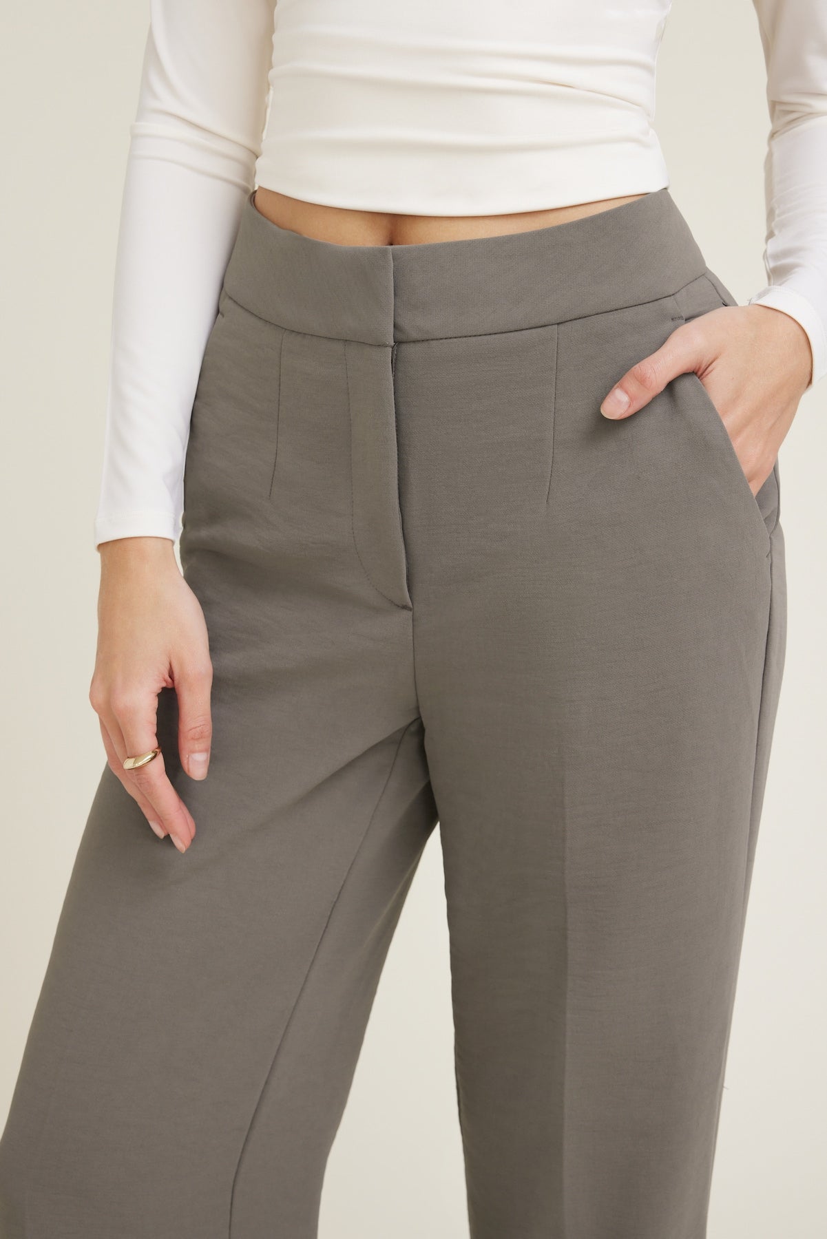 Yasmin Airflow Straight Leg Pants Brown - Dynamite