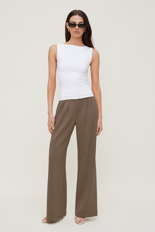 Alex Anywear Wide Leg Pants Brown - Dynamite