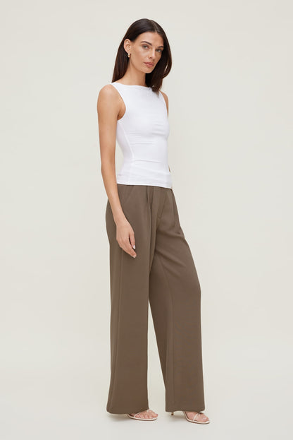 Alex Anywear Wide Leg Pants Brown - Dynamite