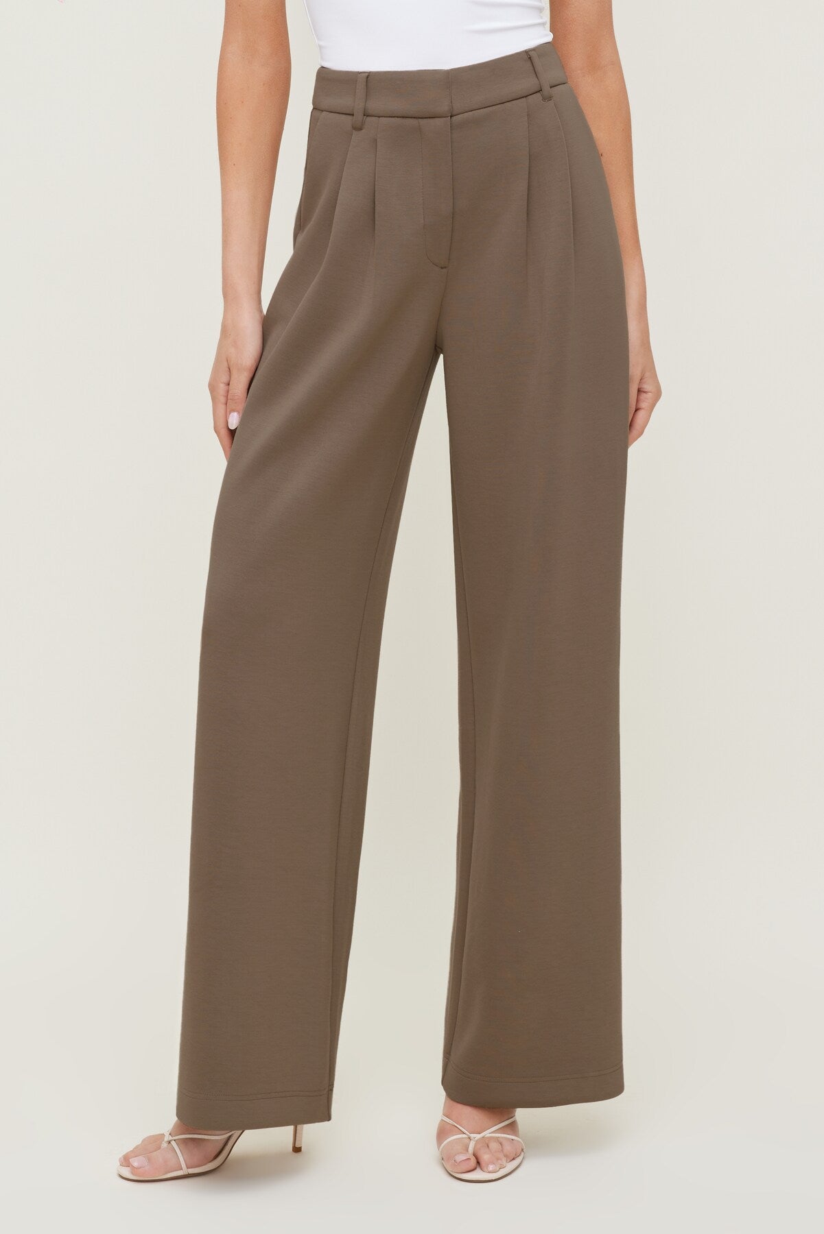 Alex Anywear Wide Leg Pants Brown - Dynamite