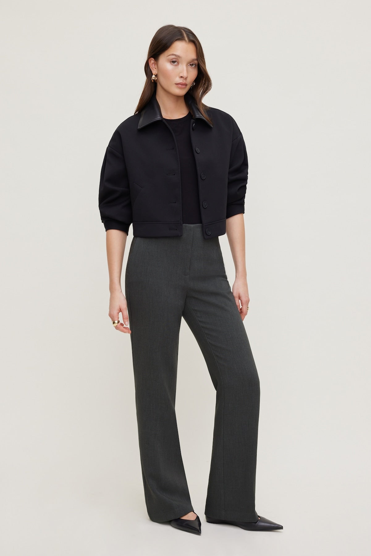 Stevie Slim Bootcut Pants Gray - Dynamite