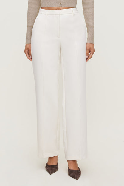 Pintuck Straight Leg Pants Beige - Dynamite