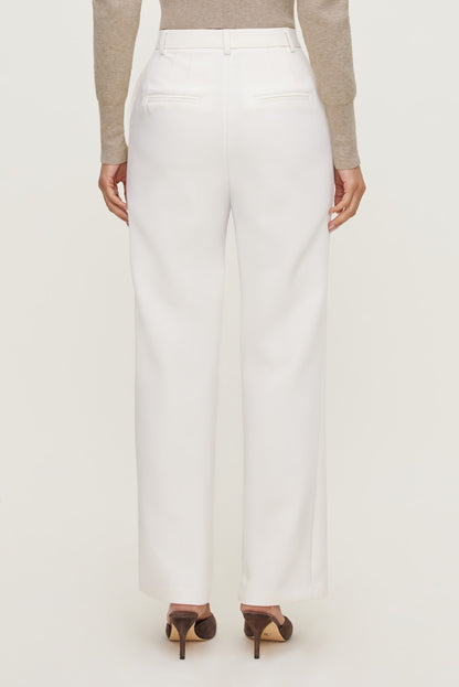 Pintuck Straight Leg Pants Beige - Dynamite
