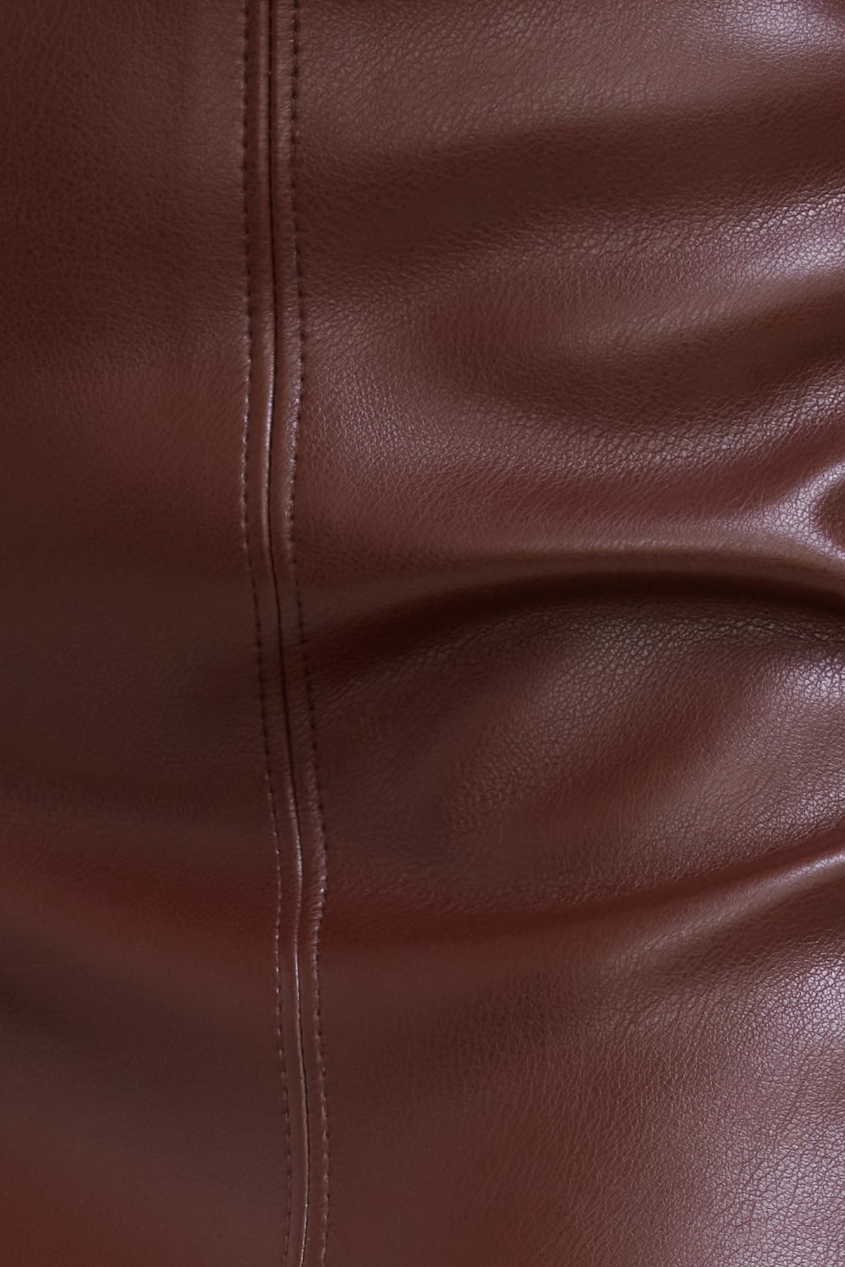 Marlow Faux Leather Midi Skirt Brown - Dynamite