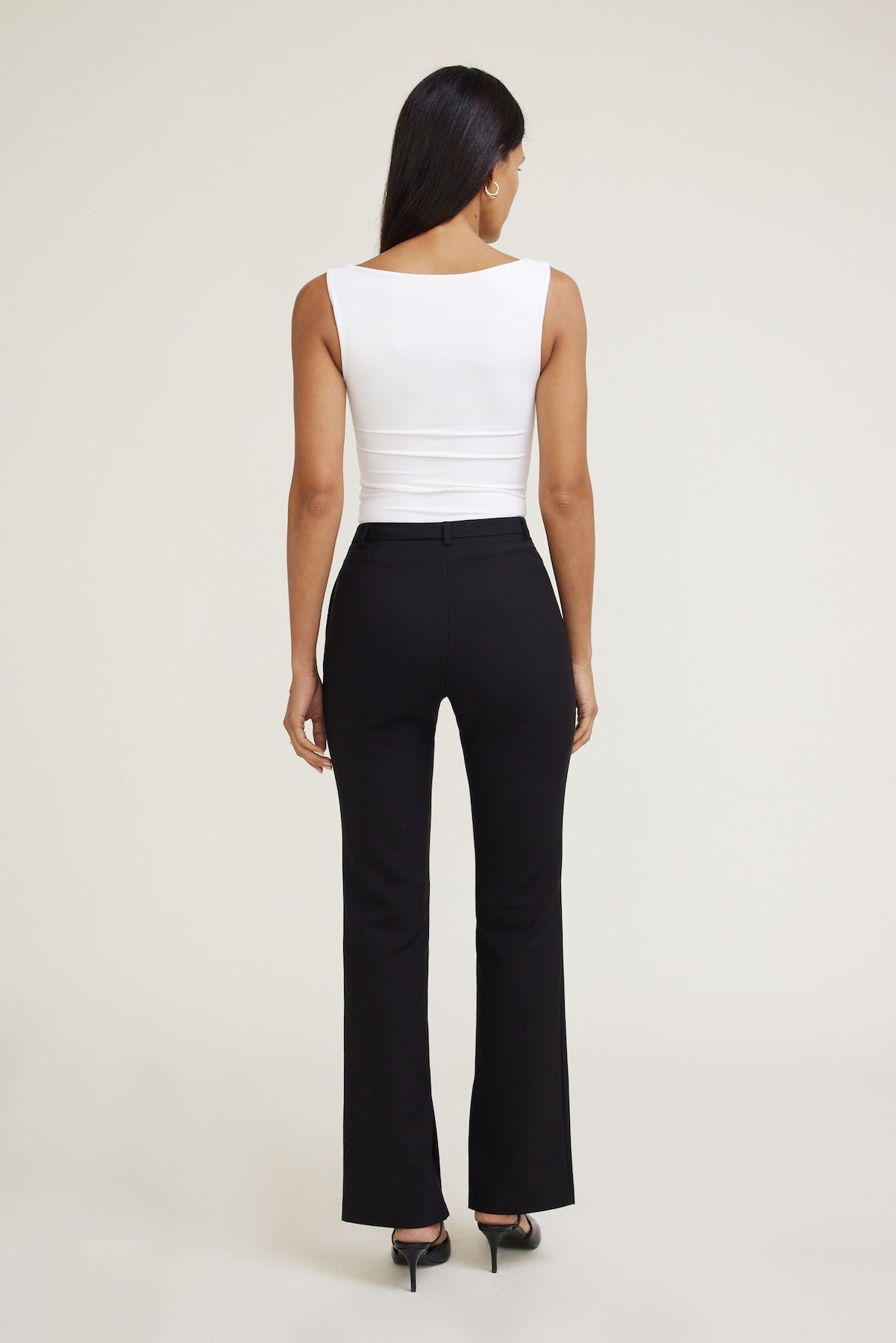 High Rise Slim Leg Pants Black - Dynamite