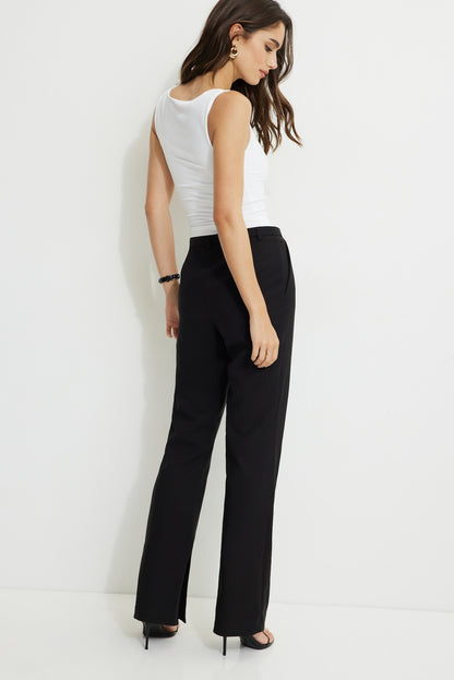 High Rise Slim Leg Pants Black - Dynamite