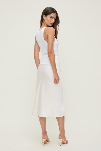 Ellie Ribbed Tank Top White - Dynamite