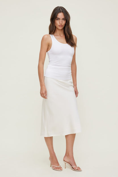 Ellie Ribbed Tank Top White - Dynamite