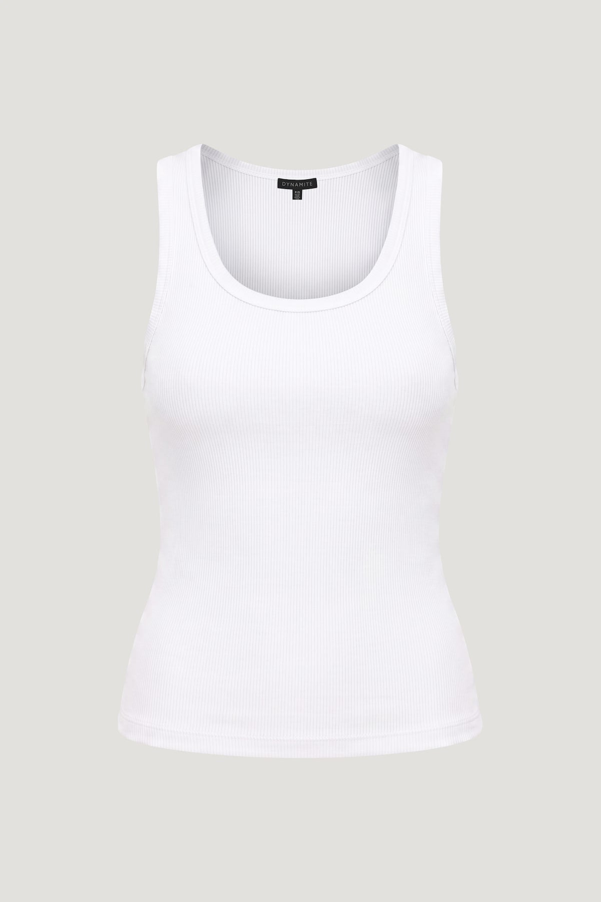 Ellie Ribbed Tank Top White - Dynamite