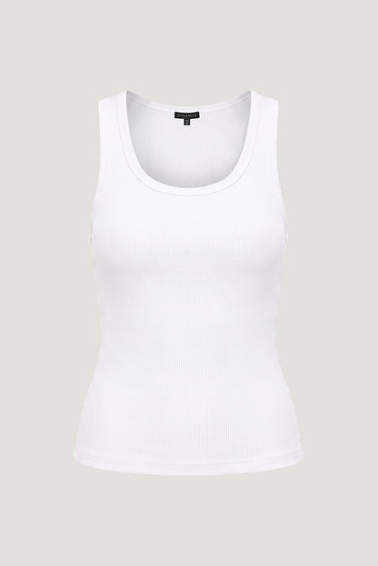 Ellie Ribbed Tank Top White - Dynamite