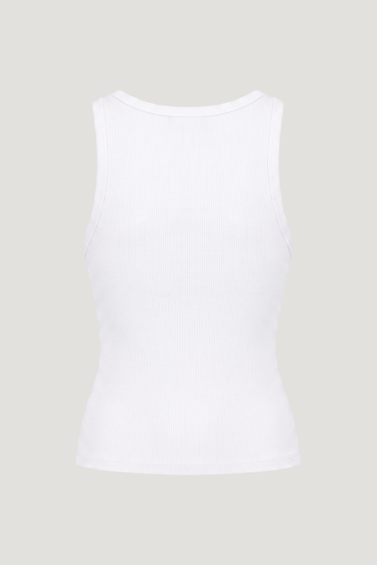 Ellie Ribbed Tank Top White - Dynamite