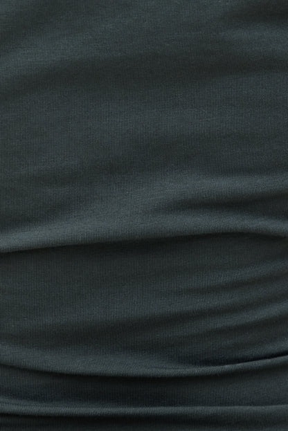 Andrea Shirred Jersey T Shirt Green - Dynamite