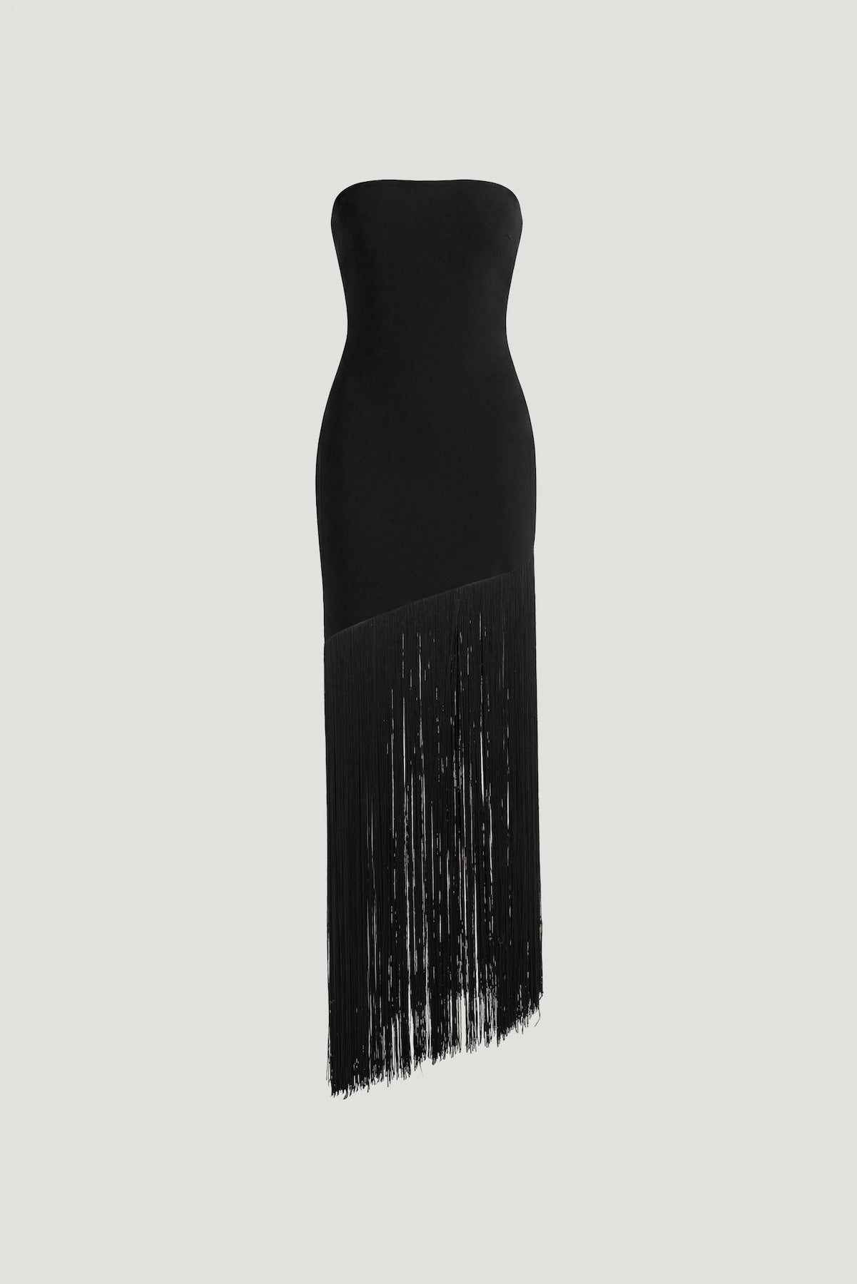Ponte Fringe Maxi Tube Dress Black - Dynamite