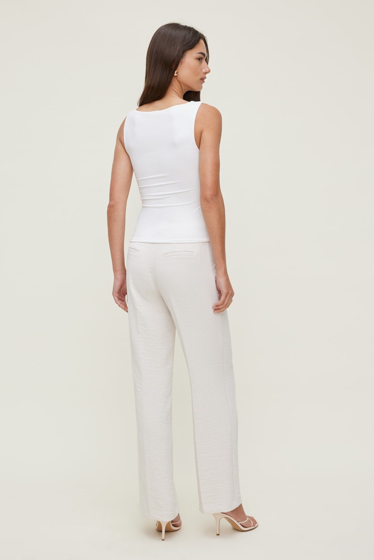 Nola Sculpt Tank Top White - Dynamite