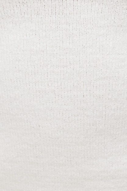 Mock Neck Sweater Tank Top Beige - Dynamite